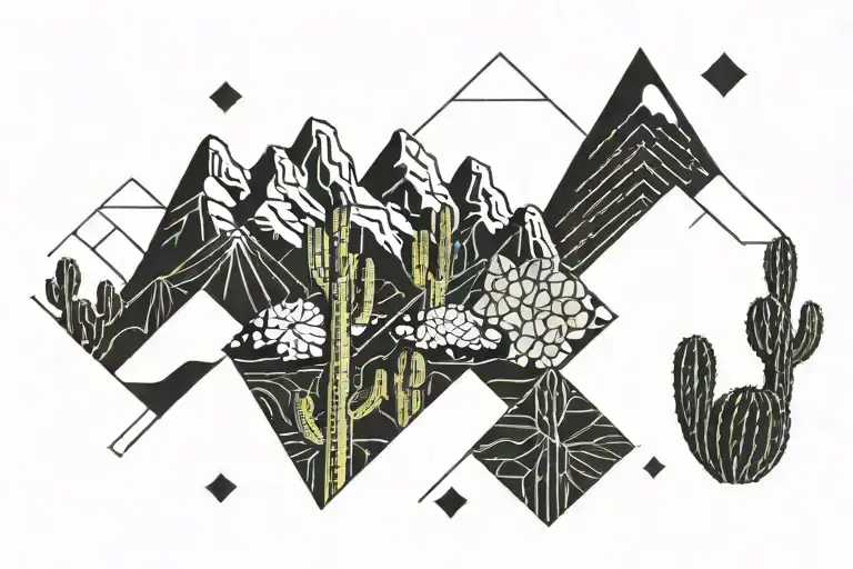 Mountains With Cactus