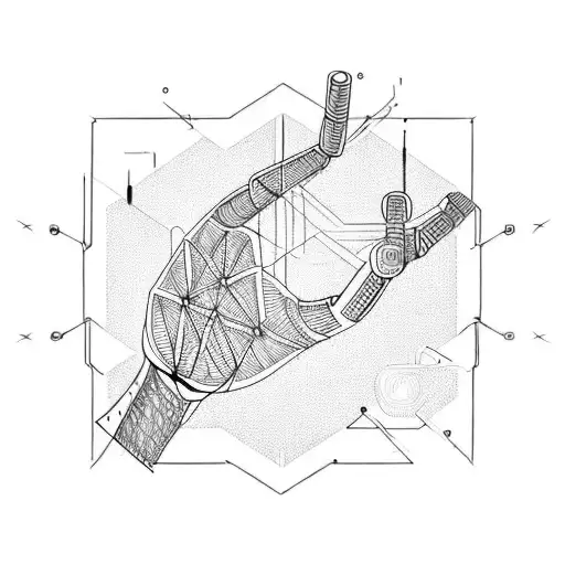 A Futuristic Cyborg Hand Holding A Dna Strand