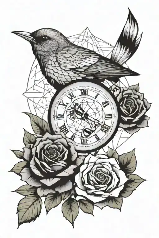 Bird And A Rose And A Watch