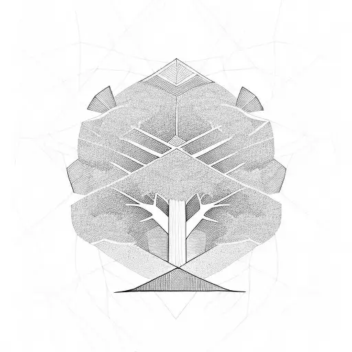 Geometric Minimalist Tree For Ribs