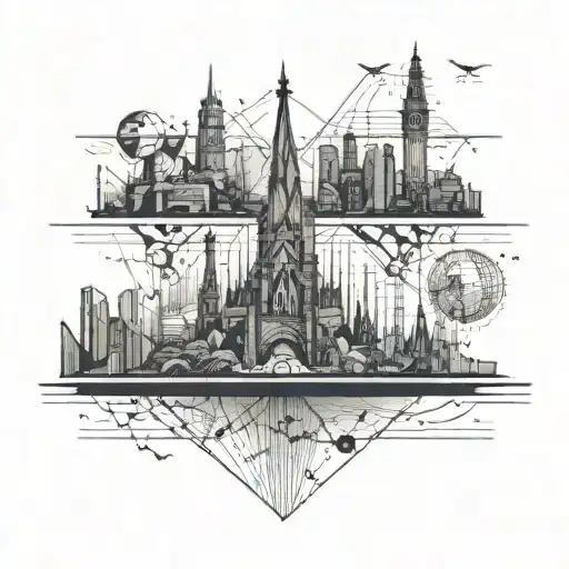 World Landmarks With Small Different Language Written