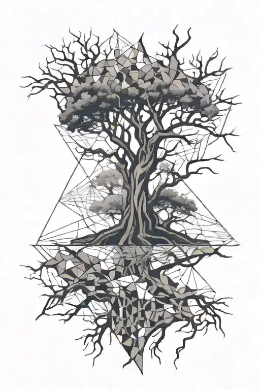 A Broken Old Tree With A New Life Is Born In