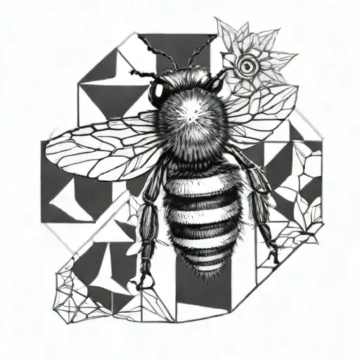 I Want A Bee Thigh Tatoo In Black And White