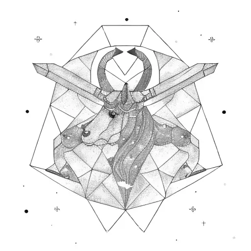 Capricorn Constellation With Mother Leading Three Children