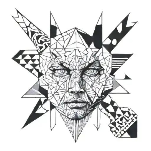 Psychedelic Fractured Face Forearm