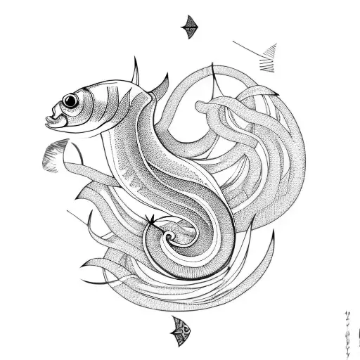 Long Fish With Geometrical Forms