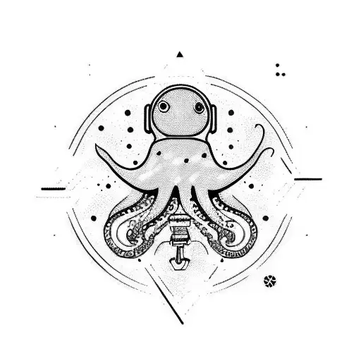 Space Astronot Octopus