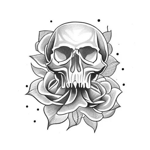 Skull With Gardenias