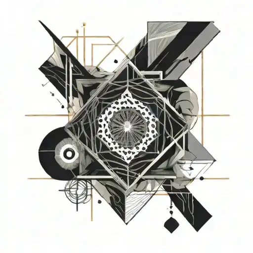 Tattoo For Forearm That Includes Geometric Lines And Space Topic