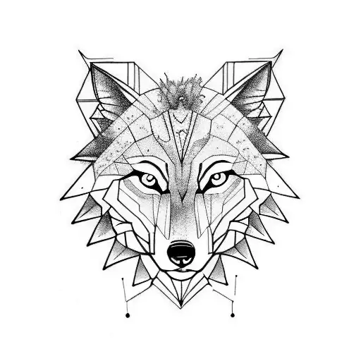 Half Wolf Half Butterfly Dopamine Symbol