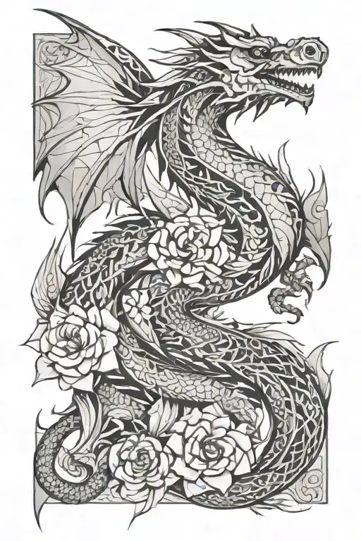 Dragon With Flower