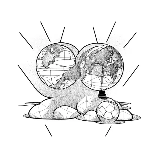 2 Children Holding Hands And Sit On Globe
