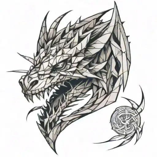 Draw A Sketch Of A Dragon Tattoo On A Girl's Thigh