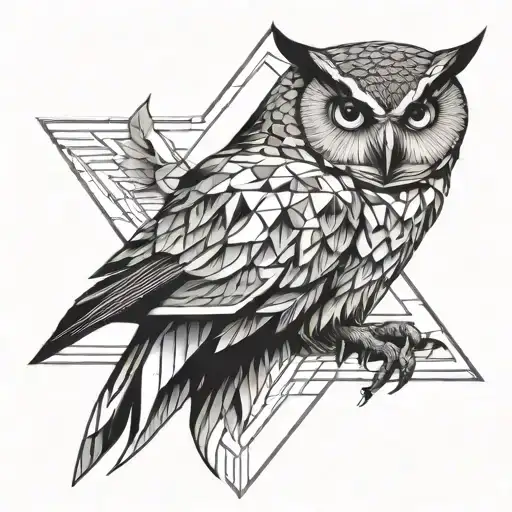 Upward Facing Triangle With A Friendly Looking Owl Sitting In The Triangle