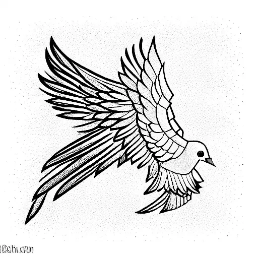 Guardian Angel Michael With One Wing Pigeon Like Wing And Other Wing Same Like