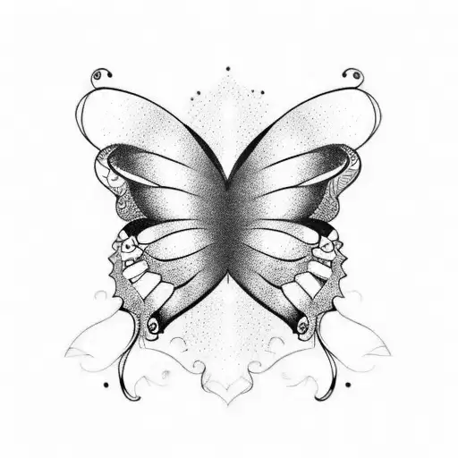 Fully Black Simplistic Butterfly