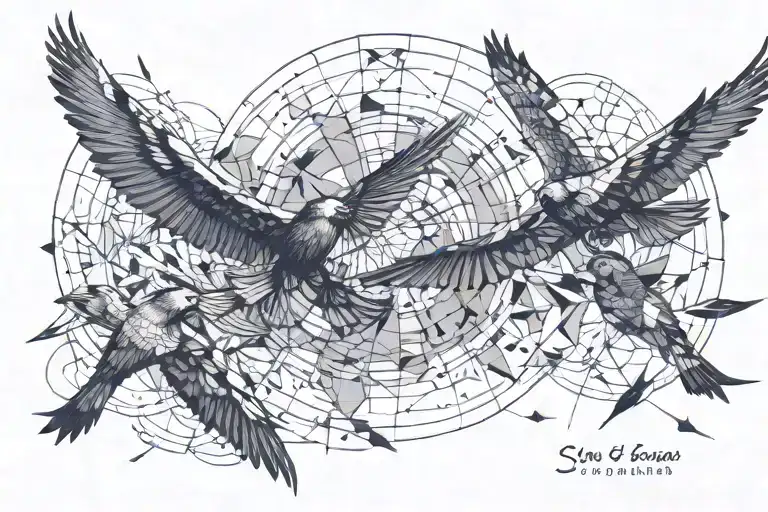 Quote 'Stay The Course' With Birds Flying And Latitudinal And Longitudinal Coordinates