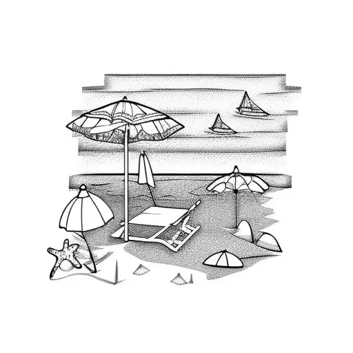 Beach Scene In Square