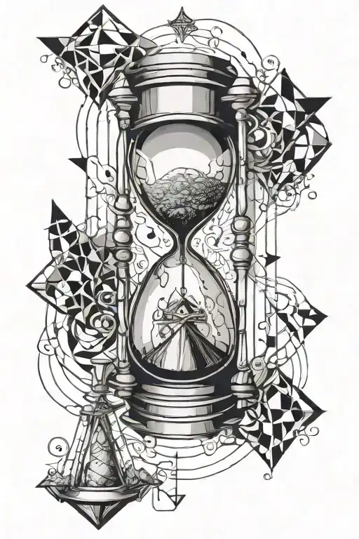 Hourglass Surrounded With Geometric Design