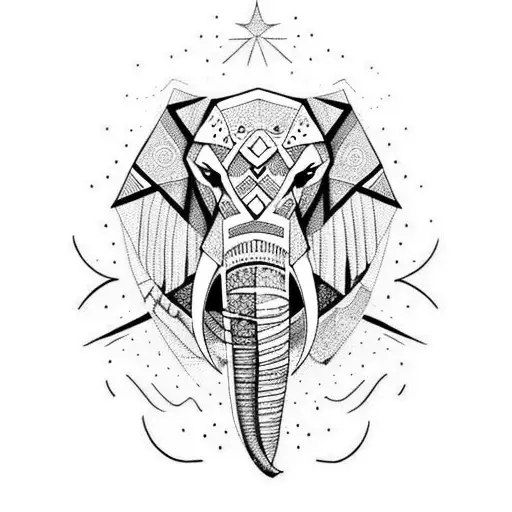 Elephant Wolf Moon And A Eagle Of Forearm