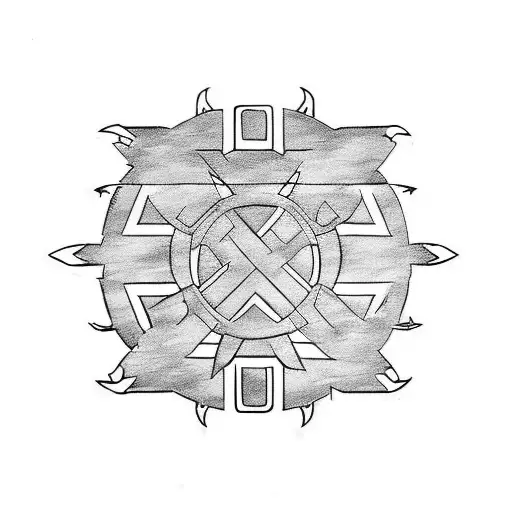 Abstract Tattoo Of Ninja Turtles Raphael In Black