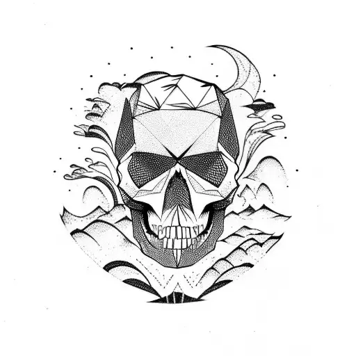 Skull Mountains On Fire