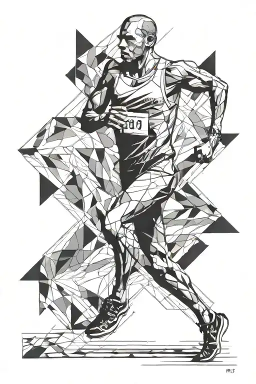 Major Marathon Runner Crossing The Finish Line