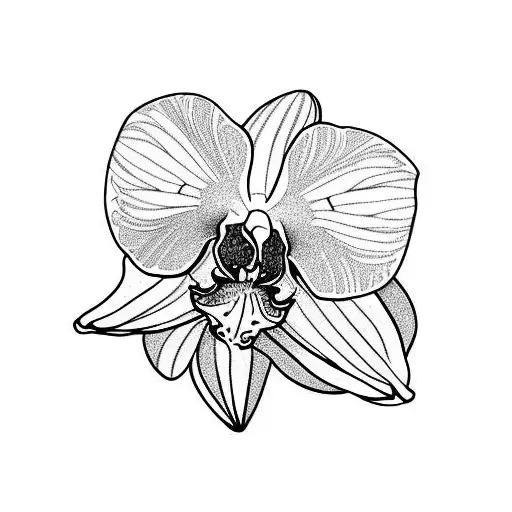 Orchid With Line Art