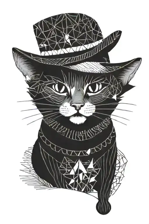 Cat In A Funny Hat And Sweater