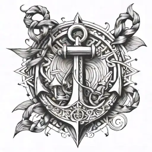 Anchor With Ribbon At Front