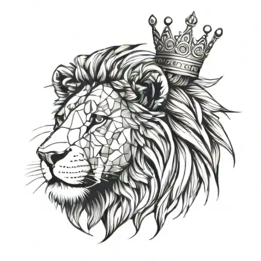 Mandala Lion Wearing A Crown