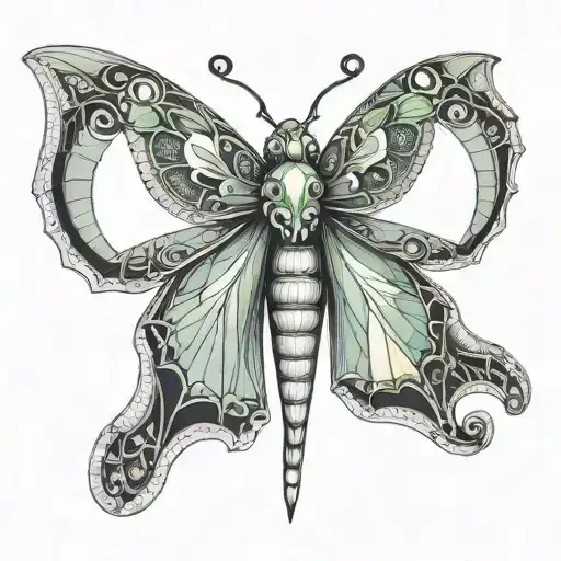 Bejeweled Luna Moth Perched