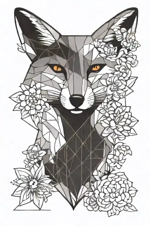 Fox Breed Flowers Text Family
