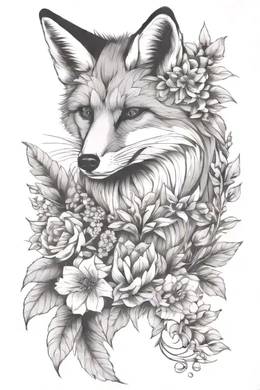 Fox Breed Flowers Text Family