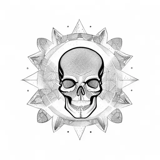 A Summoning Circle With A Skull In The Center