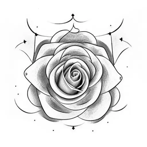 Geometric Rose For Center Of The Chest