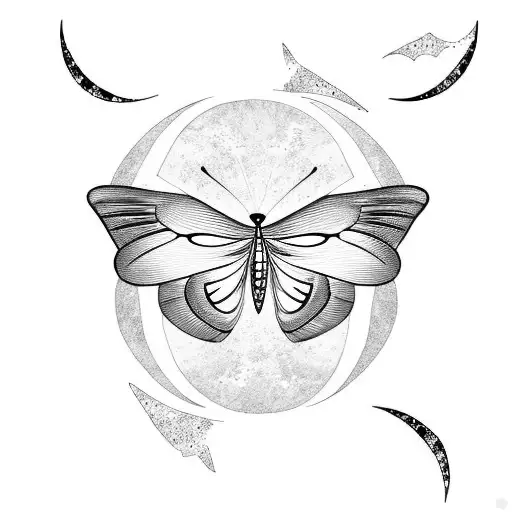 Butterfly And Moon
