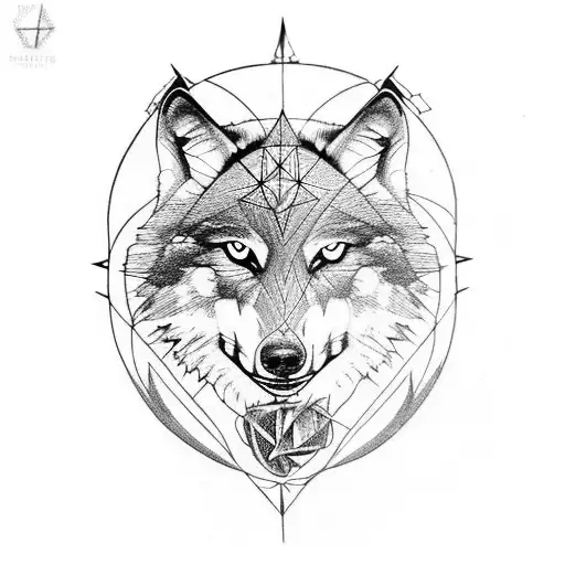Wolf With Deathly Hallows