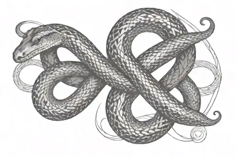 Infinity Symbol In Style Ouroboros Snake