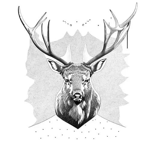 Rocky Mountain Elk Head With Nature Background