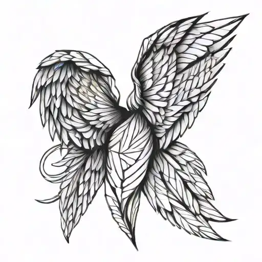 Cool Fallen Angel Wings Spread Wings Wrapped