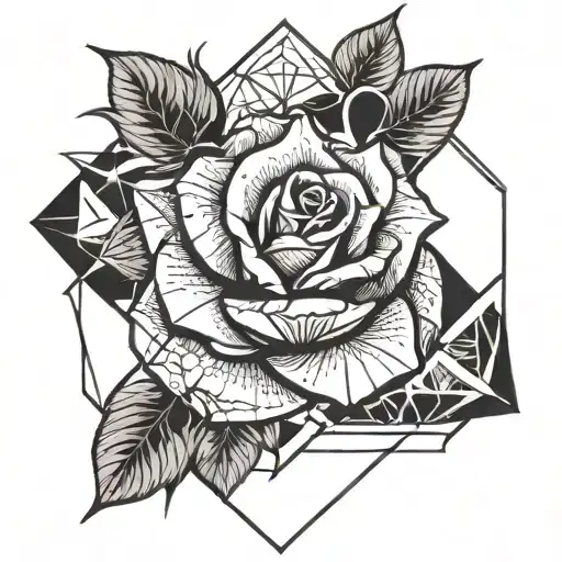 Rose With Geo Symteric Shapes