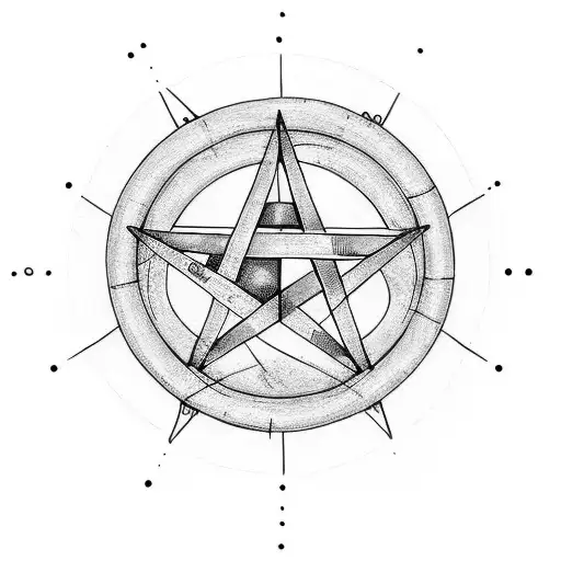 Simple Line Art Pentagram Shaped Track Bicycle With A Number 13