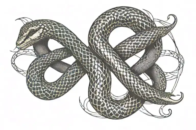 Infinity Symbol In Style Ouroboros Snake