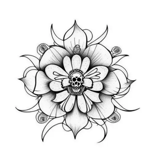 Skull Lace Flower