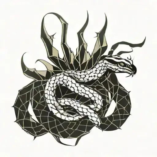 Snake Spider Hybrid Creature Combining Elements
