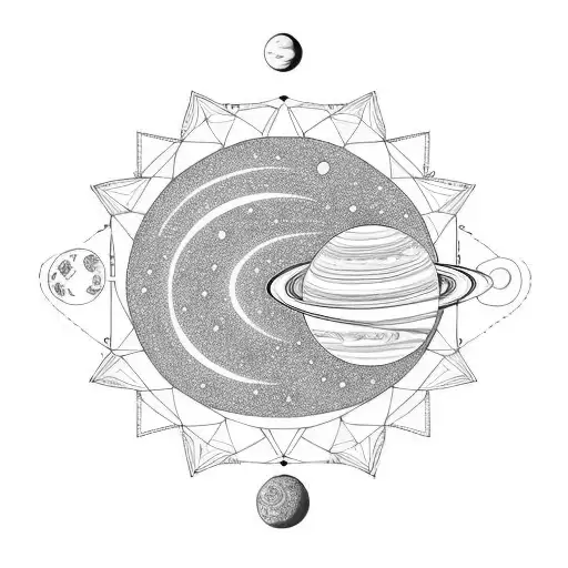 Solar System On A Vertical Line