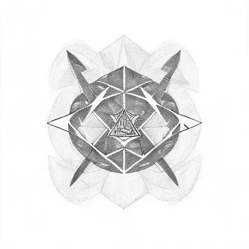 Geometric Justice Scale Tattoo Forearm Black