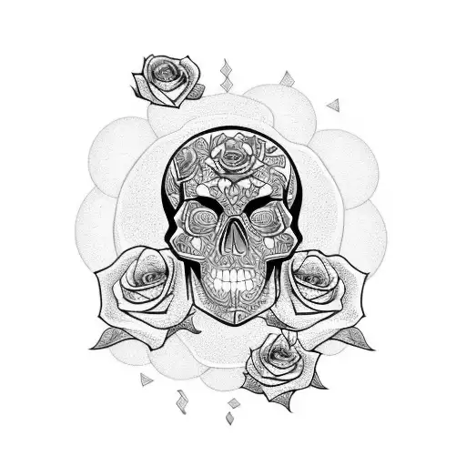 Skull With Roses