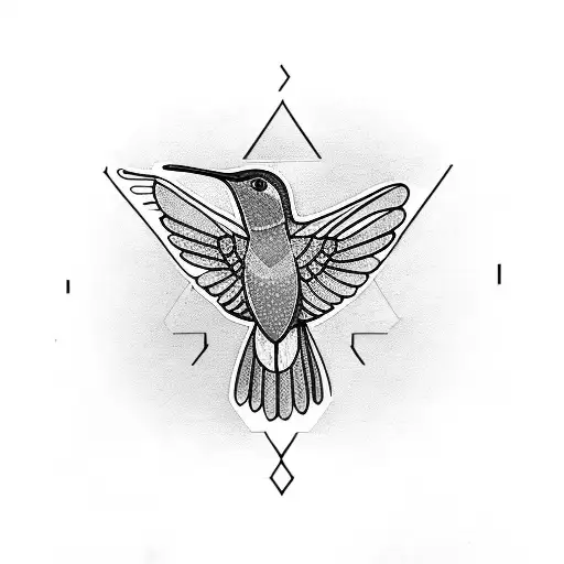 Hummingbird Sitting On Letter L